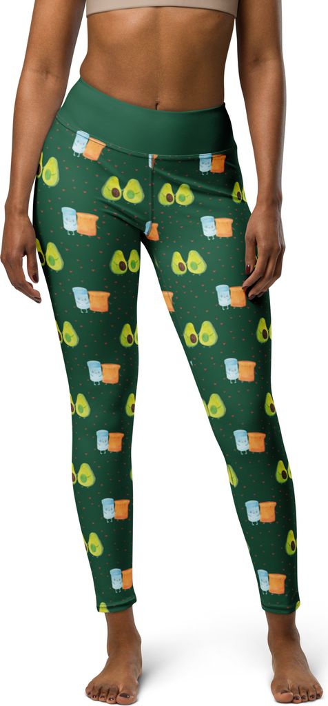 Mr. & Mrs. Panda Sporthose Avocado Pärchen Größe S - Grün - Geschenk, Leggings, Sport-Hose, Stretchhose, Kinder, Tights, Babyparty, Liebe, Yoga...