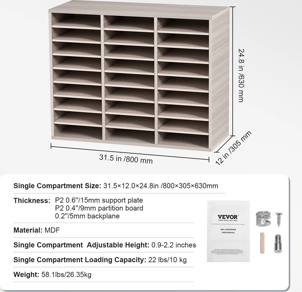 Rangement de Bureau pour Magazines et Documents A4 à 27 Compartiments - 7
