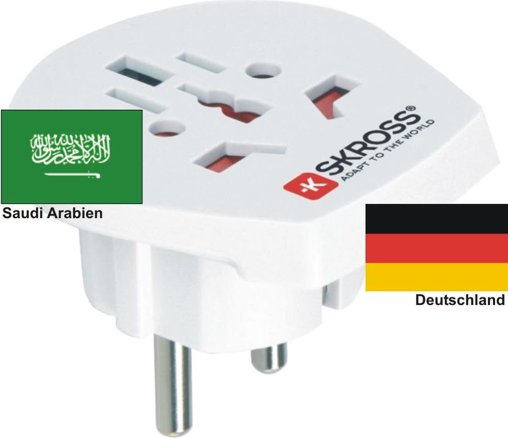 Reiseadapter Deutschland-Saudi Arabien - Skross 1.500211 Reisestecker