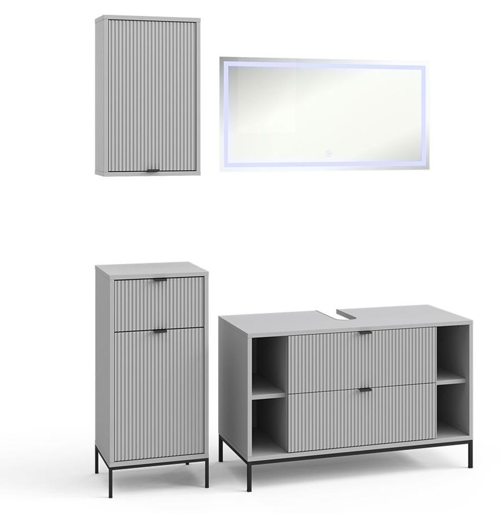 Vicco Badmöbel-Set Eliza, 4 Teile, Grau