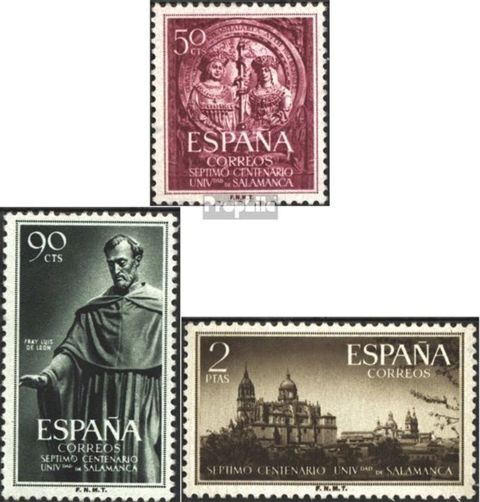 Briefmarken Spanien 1953 Mi 1021-1023 (kompl.Ausg.) postfrisch Uni Salamanca