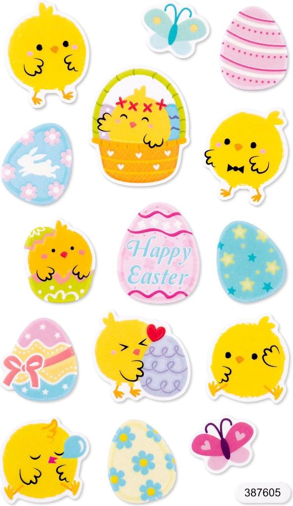 Glow in the Dark Schaumstoff-Aufkleber Hühner 15