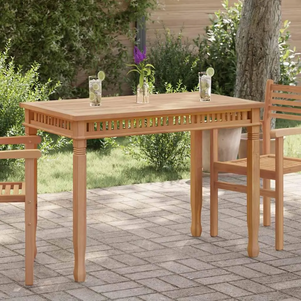 Table de jardin rectangulaire 120x65 cm en bois exotique teck durable