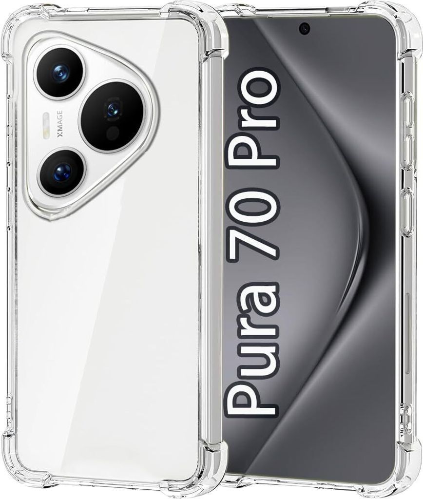 Hülle für Huawei Pura 70 Pro /Pura 70 Pro+ Weich Transparent Handyhülle mit Verstärkte Ecken Bumper Schutzhülle
