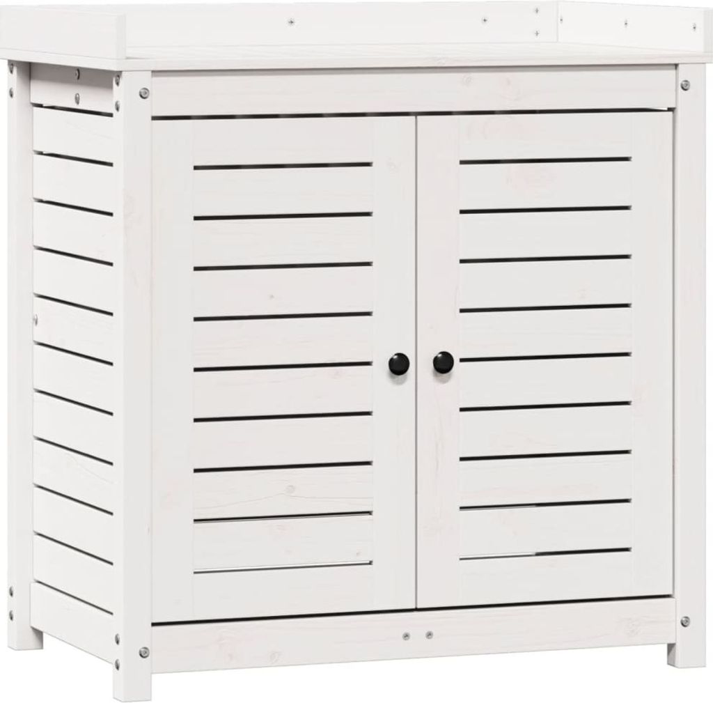 vidaXL Table à plantes avec étagères Blanc 82,5x50x86,5 cm Image du produit 