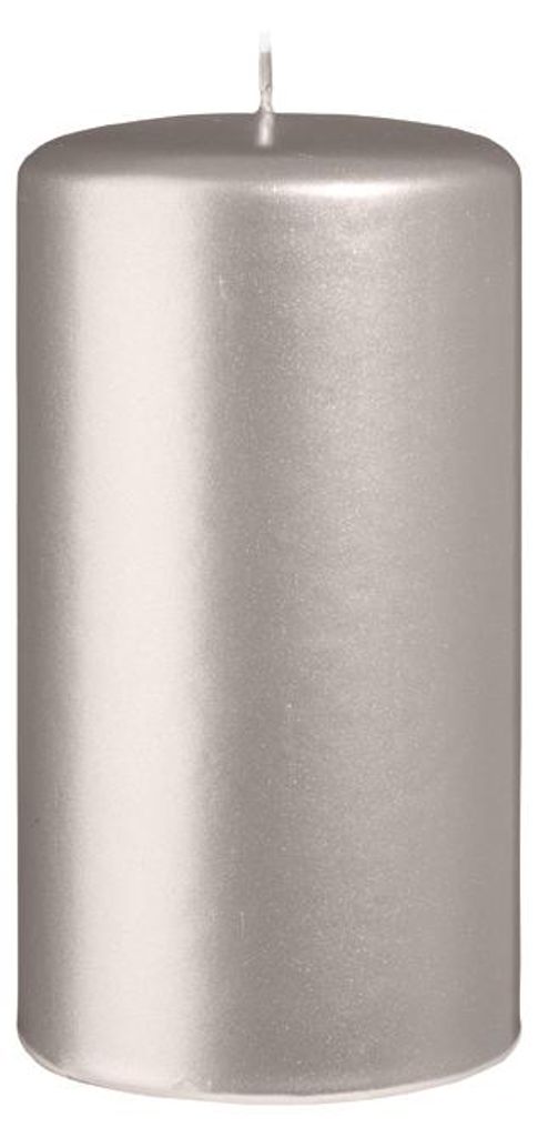 Stumpenkerzen Metallic Matt Stein 150 x Ø 80 mm, 6 Stück Produktbild 