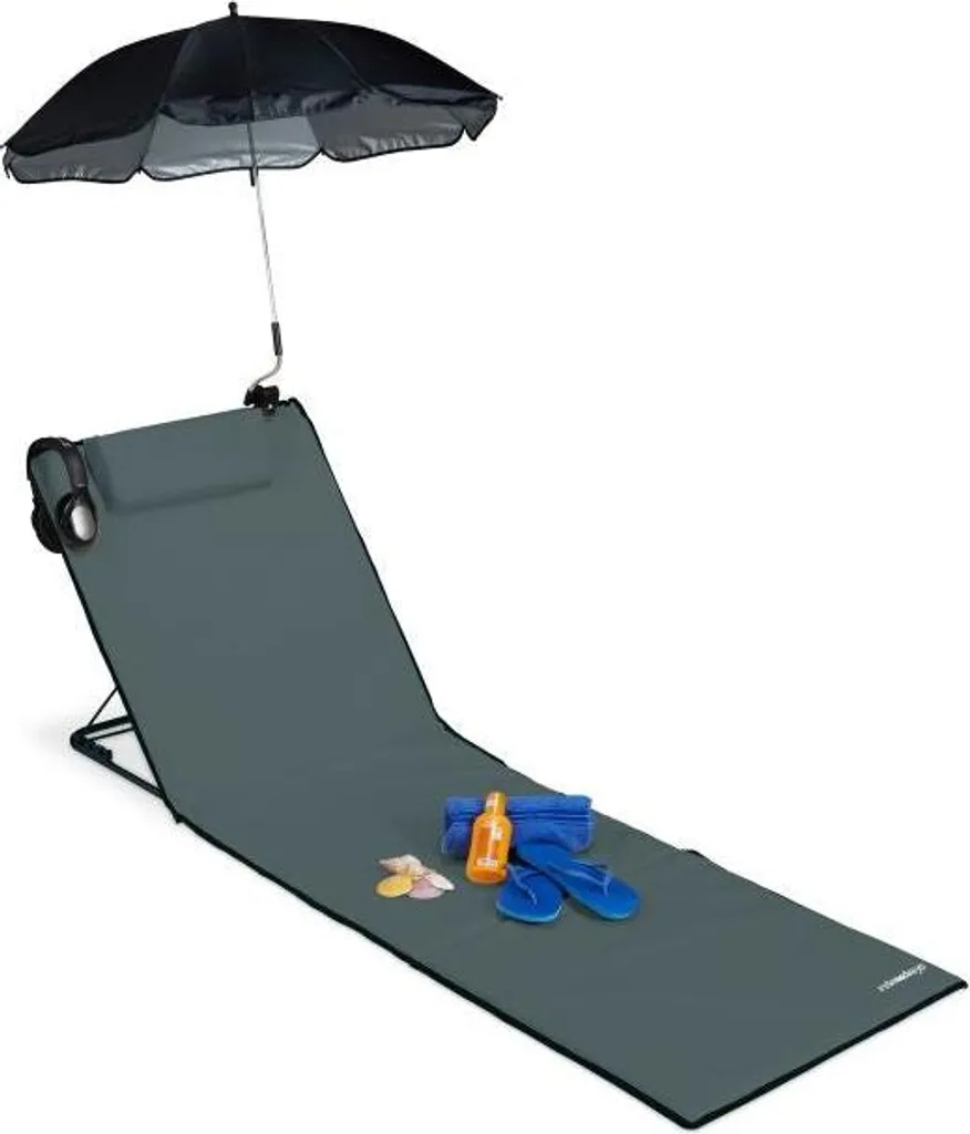 Tappetino Mare Gigante con Parasole | Kit Famiglia per Spiaggia