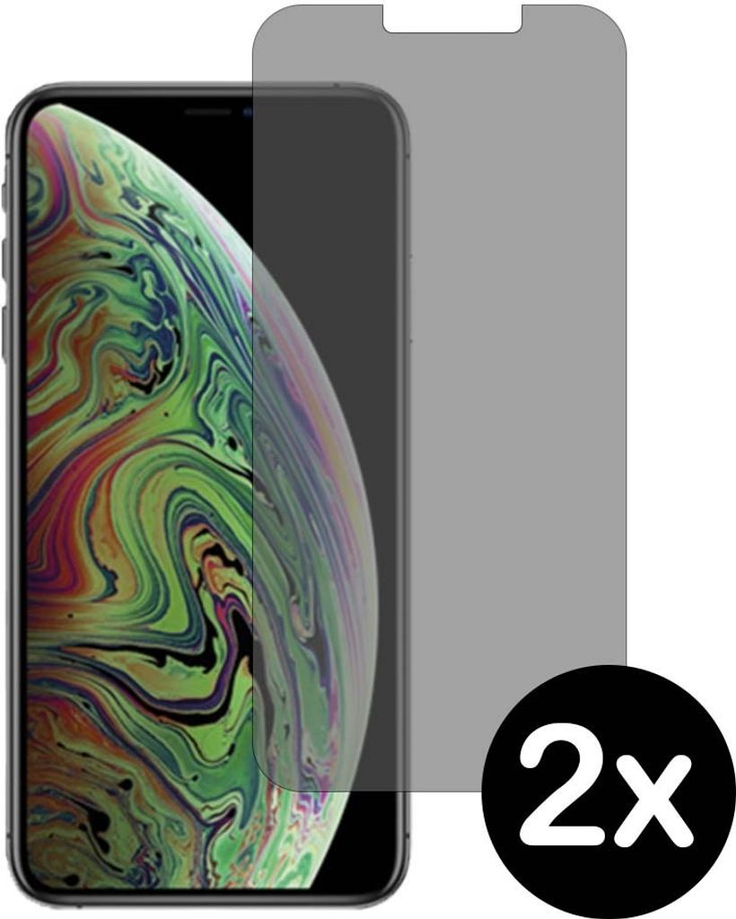 Smartphonica Privacy Bildschirmschutz für iPhone Xs Max gehärtetes Glas - 2 Stuks