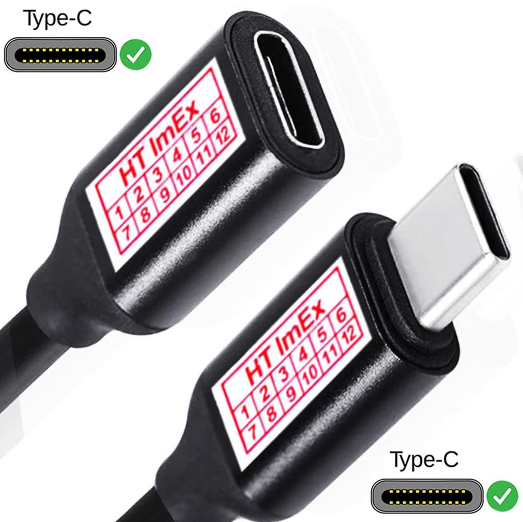 USB-C to USB-C cable female - Extension 10G 4K 3A 60W - Ultra HD / Video / Audio