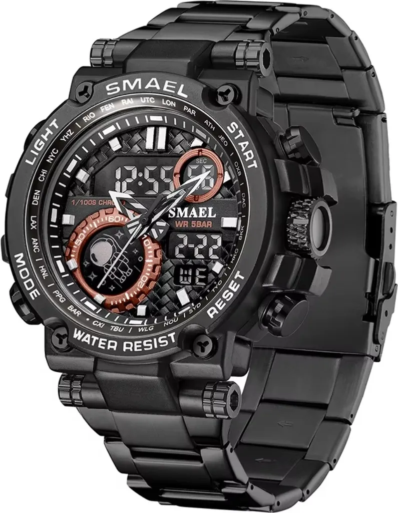 Montre Étanche SMAEL Berto KP35286 avec Chronomètre et Alarme Intégrée