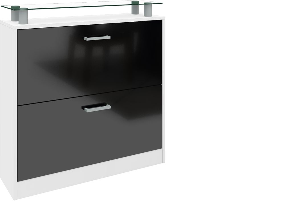 Schuhschrank "Finn" schwarz-glänzend