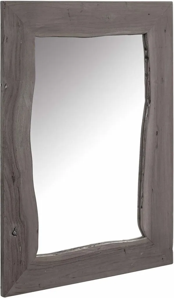 Miroir Anti-Déformation en Acacia Massif 100x70cm Gris Durable