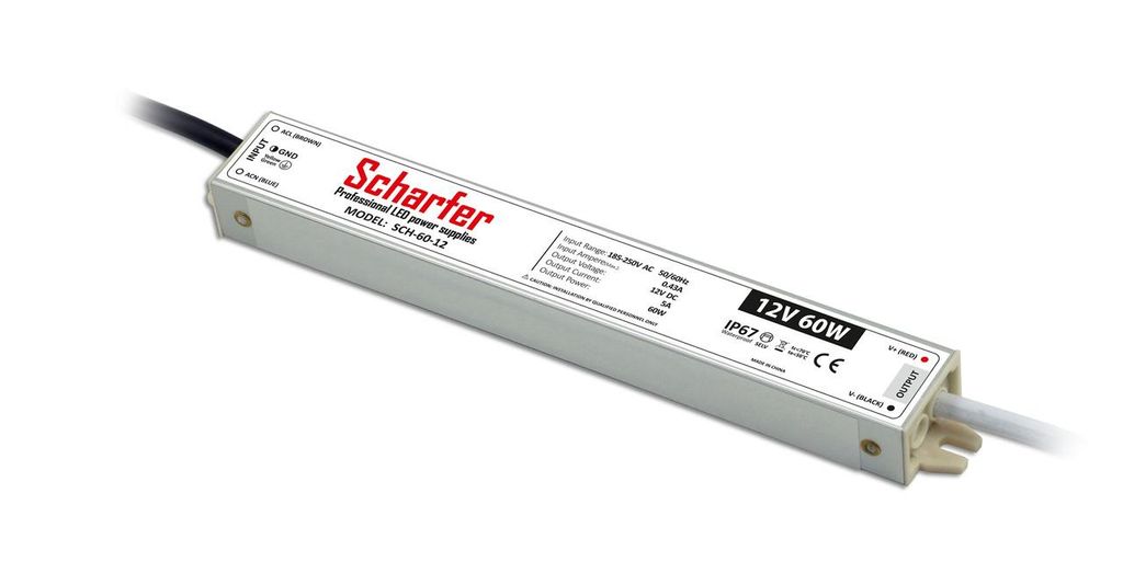 Hermetické napájení 60W 12V IP67 5A univerzální Scharfer Obrázek produktu 