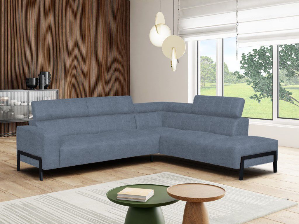sesto senso Modernes Ecksofa – L-förmiges Sofa für Wohnzimmer – Stilvoller Komfort Große Couch 295x240 cm – Rechte Variante – Stoff Dios...