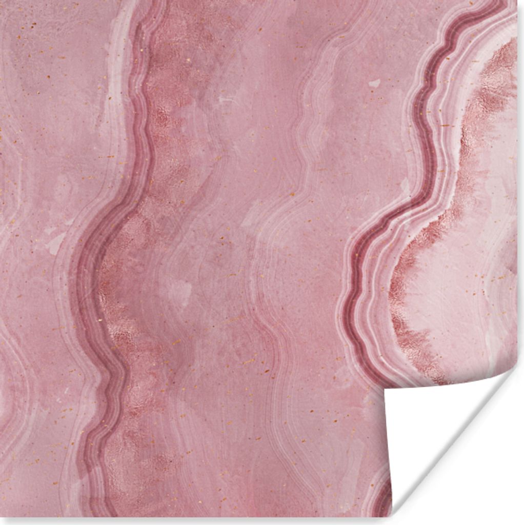 MuchoWow Poster Rose - Achat Geode - Steine - Kristall 75x75 cm - Wand Dekoration