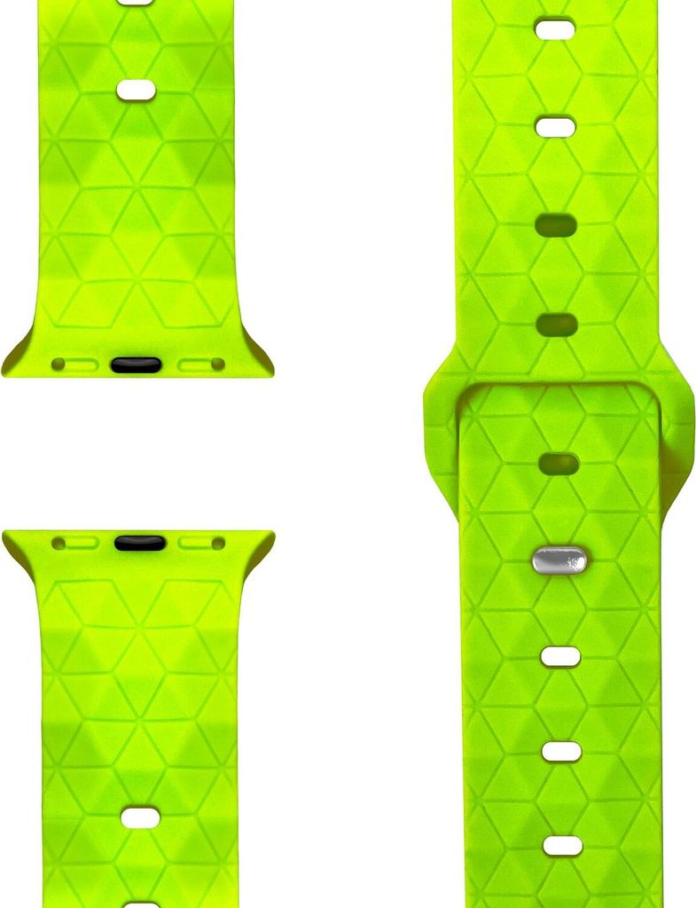 Hexion Armband für Apple Watch SE/10/9/8/7/6/5/4/3/2/1, Silikon Loop Sportarmband, 38/40/41/42mm - Neon Gelb
