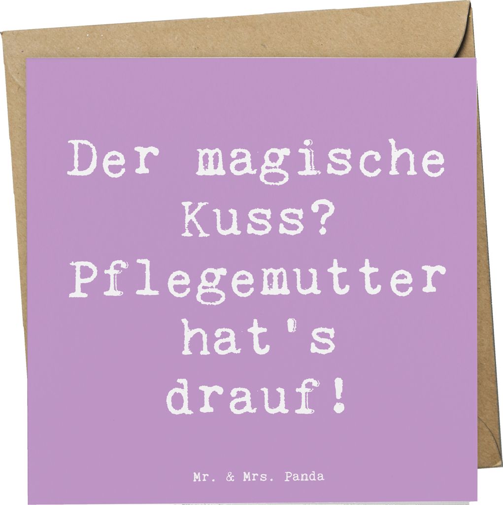 Mr. & Mrs. Panda Glückwunschkarte Spruch Pflegemutter Kuss Produktbild 