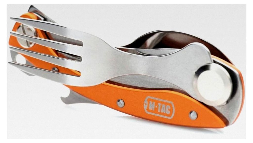 Klappbesteck für Camping und Outdoor – 4-in-1 Reisebesteck mit Löffel, Gabel und Dosenöffner, kompakt, ideal für Wandern, Trekking und Surviv...