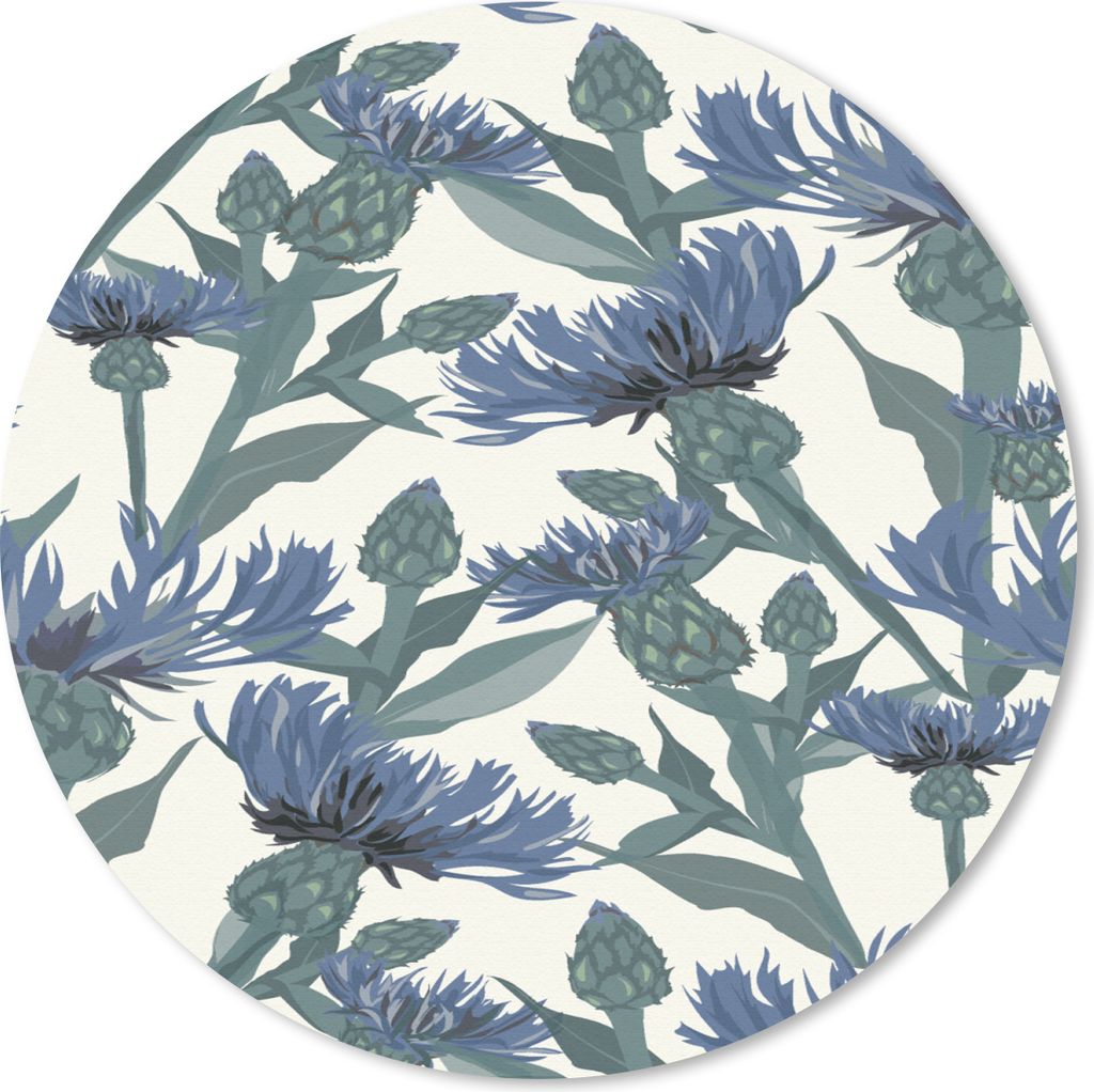 MuchoWow Mauspad Mousepad Muster - Kornblume - Natur - Pflanze 30x30 cm - Mousepads - Maus Mat - Pad - Mausunterlage - Tischunterlage - Schreibti...