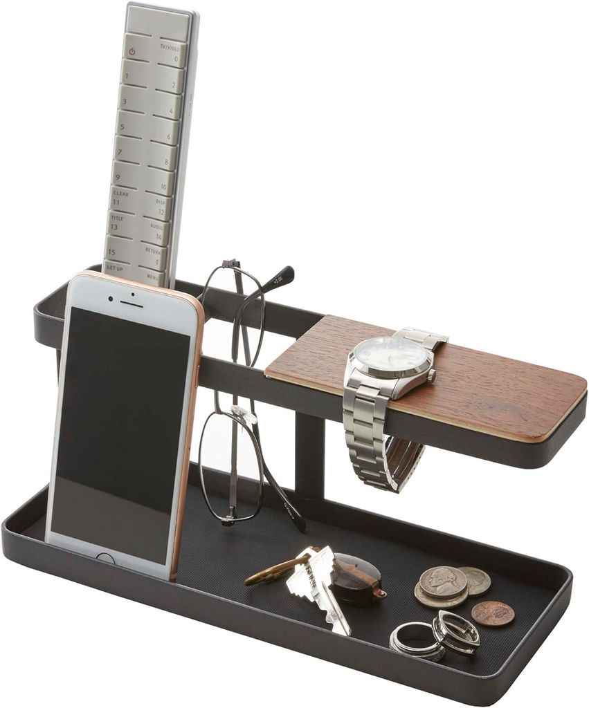 Schreibtisch-Organizer Tower 2300, Schwarz, Stahl/Holz, 24,5 x 9,7 x 11,3 cm