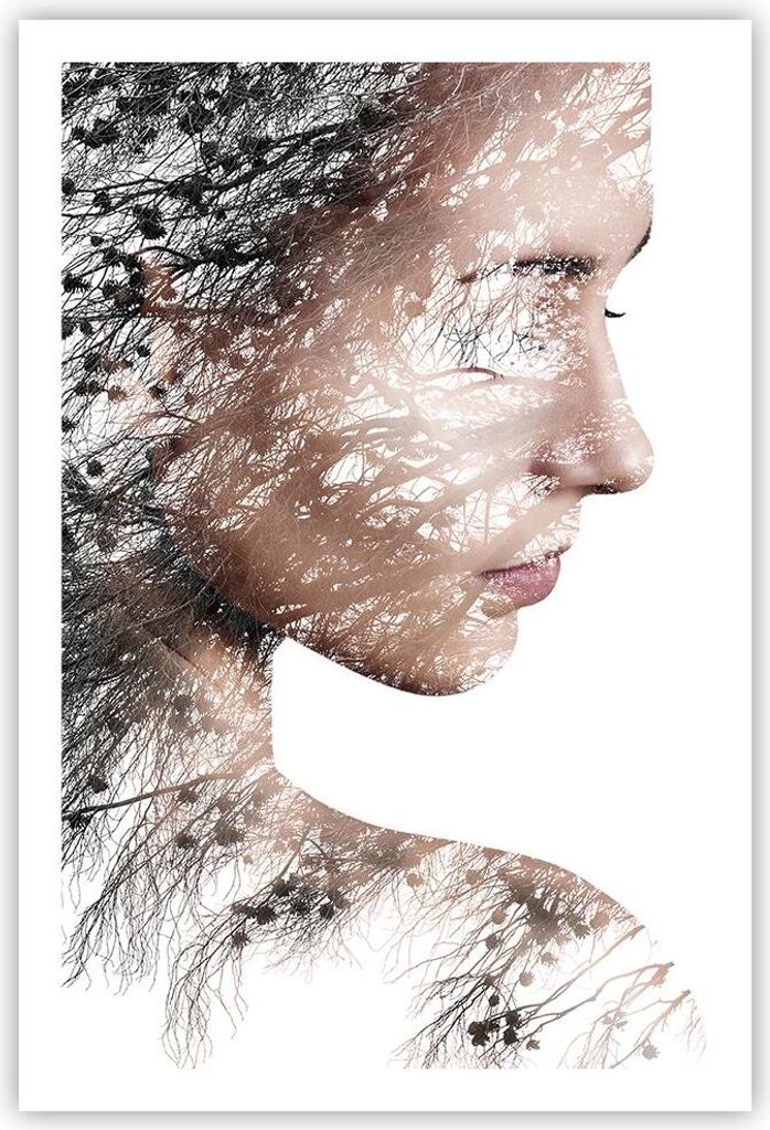 Poster - Poster ohne Rahmen - Frau doppelt Belichtung - 61x91,5 cm - Wand Bild - Wanddeko - Wandbilder - Kunstposter - Wandposter - Bilder - Kunstd...
