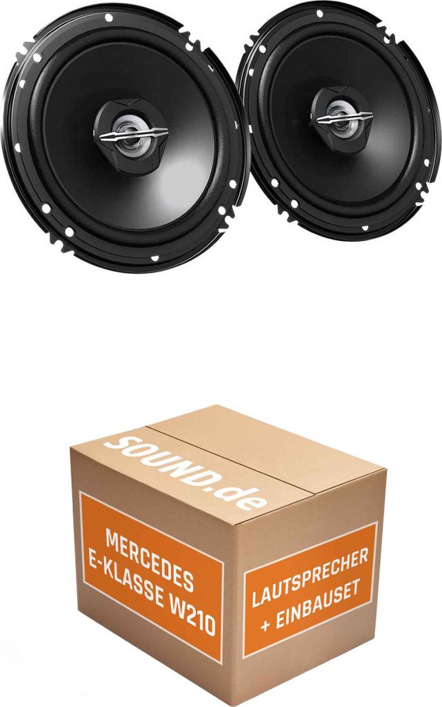 Lautsprecher Boxen Einbaupaket Heckablage JVC CS-J620X passend für Mercedes E-Klasse W210 + Kombi | 2x Tief-Mitteltöner inkl. Hochtöner 300W