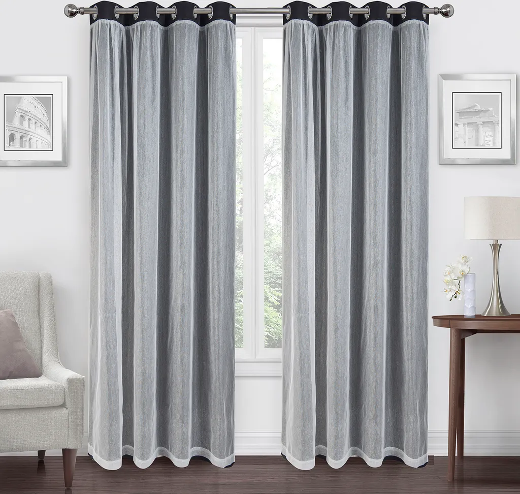 Paire de rideaux de chambre noirs 132x213cm pour un sommeil profond