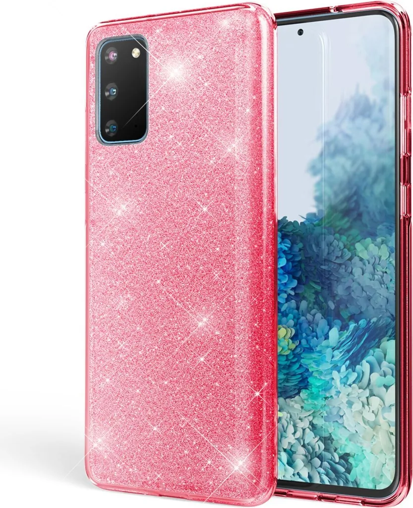 Cover NALIA Glitter Samsung S20 Rosa - Protezione Anti-Urto Bling