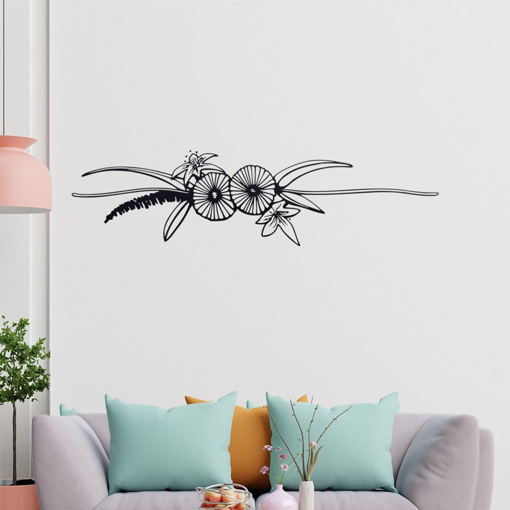 Blumen - Ranken Wandtattoo in 6 Größen - Wandaufkleber Wall Sticker - Dekoration, Küche, Wohnzimmer, Schlafzimmer, Badezimmer