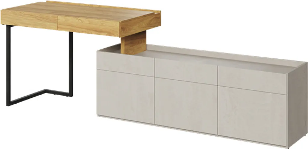 Bureau Design FELIX S11B Hikora Natural et Pieds Acier Style Industriel
