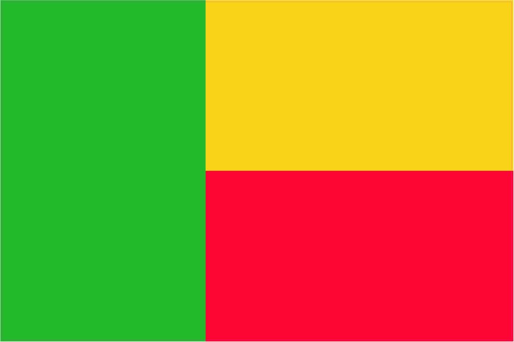 Kiwistar WANDTATTOO Sticker Fahne Flagge Aufkleber Benin 100 x 67cm - Dekoration für Kinderzimmer Schlafzimmer Wohnzimmer Küche Badezimmer
