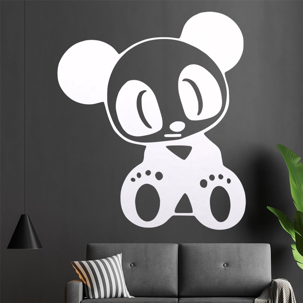 Teddy sitzend Wandtattoo in 6 Größen - Wandaufkleber Wall Sticker - Dekoration, Küche, Wohnzimmer, Schlafzimmer, Badezimmer