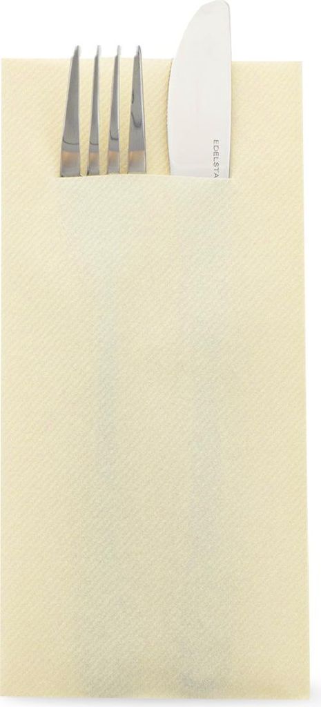 Sovie HORECA Besteckserviette Creme aus Linclass Airlaid Light 40 x 40 cm, 1/8 Falz, 75 Stück