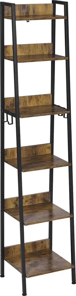 Meuble Bibliothèque Ouverte 6 Niveaux pour Bureau et Salon Industriel