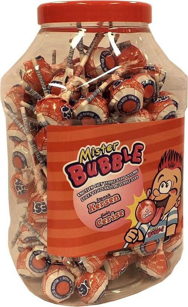Mister Bubble Knotsen met Bubble Gum Vulling Kersen 100 Produktbild 