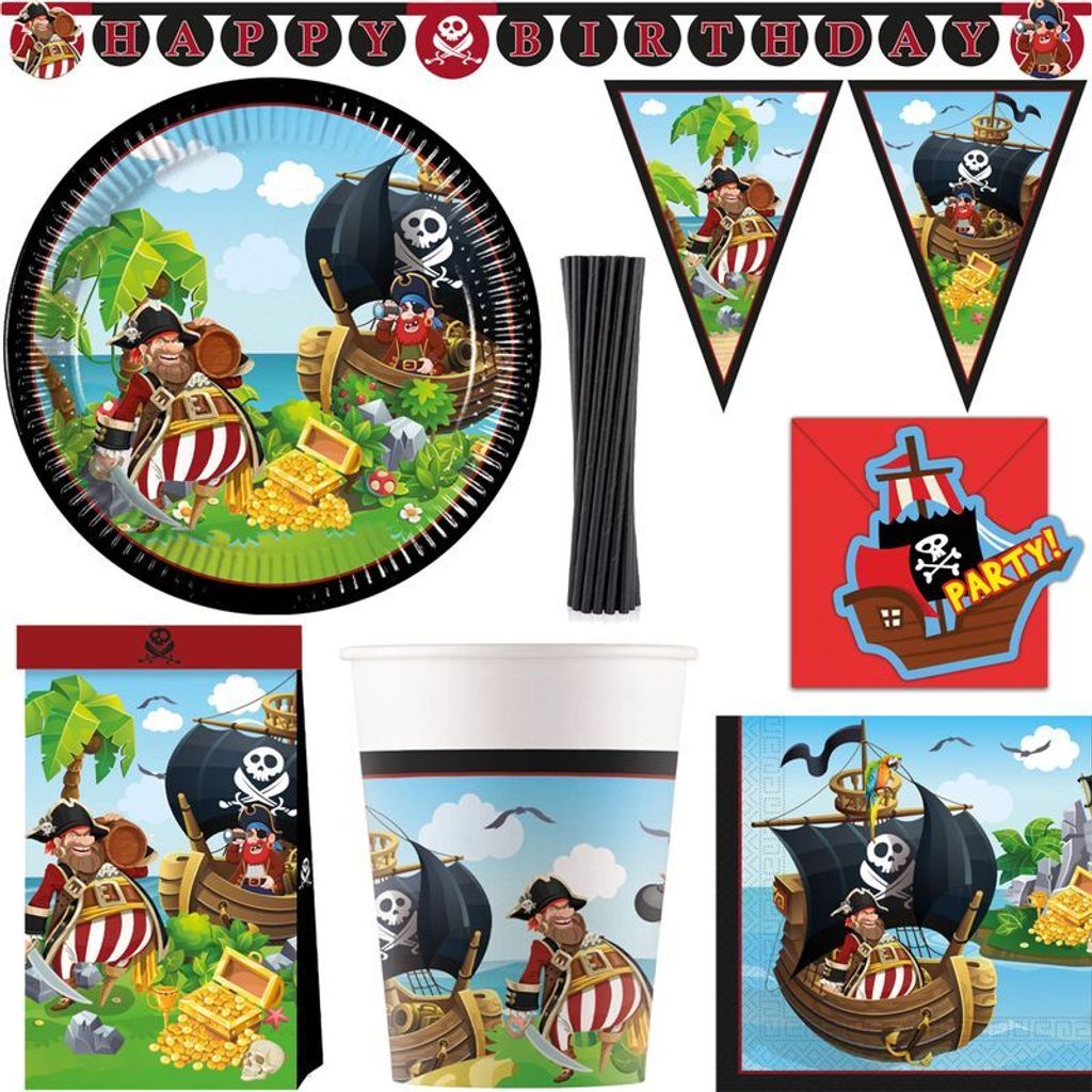 Piraten Partyset XL zum Kindergeburtstag Pirat