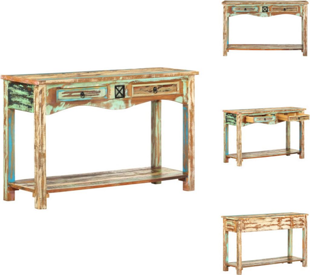 vidaXL Konsolentisch 120x40x75 cm Altholz Massiv - Beistelltische