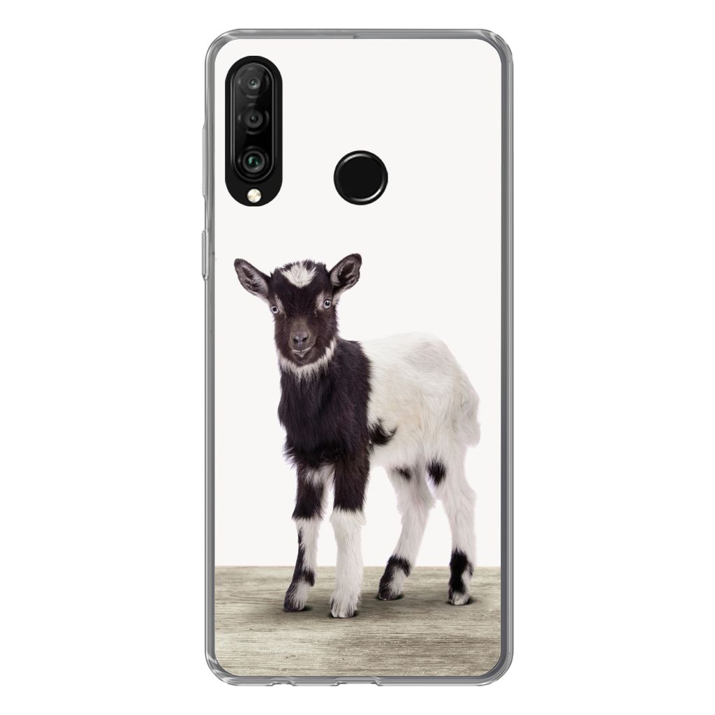 MuchoWow Handyhülle Schutzhülle Hülle für Huawei P30 Lite Ziege - Tiere - Kinder - Jungen - Mädchen Silikon Softcase Handy Hülle - Handyhülle