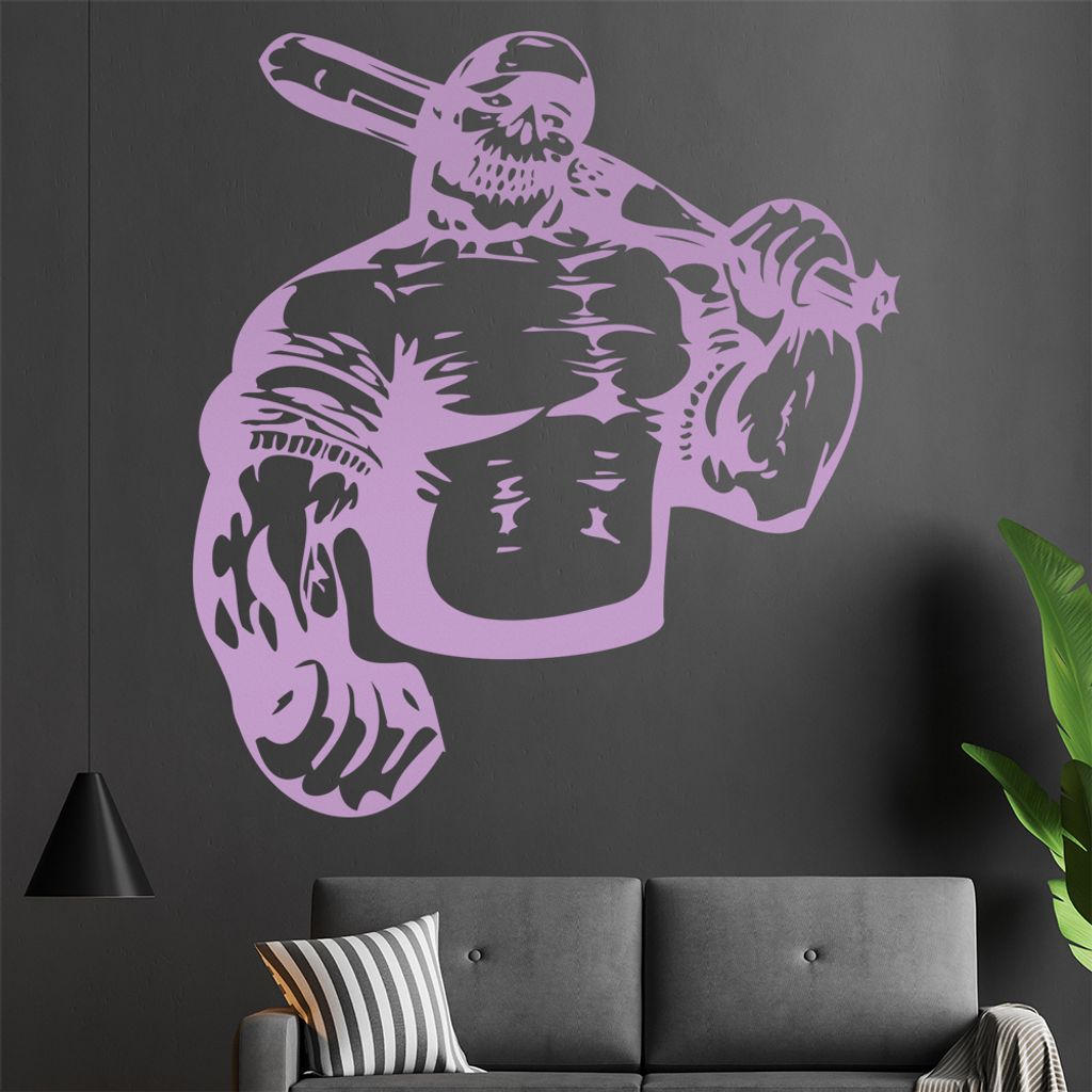 Baseball Untoter Wandtattoo in 6 Größen - Wandaufkleber Wall Sticker - Dekoration, Küche, Wohnzimmer, Schlafzimmer, Badezimmer