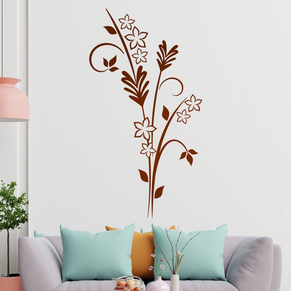 Blumen - Sterne - Ornamente Wandtattoo in 6 Größen - Wandaufkleber Wall Sticker - Dekoration, Küche, Wohnzimmer, Schlafzimmer, Badezimmer