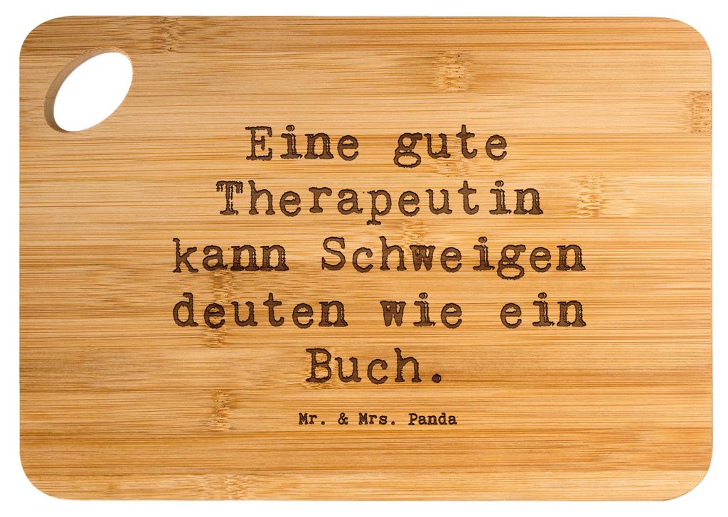 Mr. & Mrs. Panda schneidbrett Spruch Therapeutin Weisheit - Transparent - Geschenk, holzschneidebrett, Brett, Frühstücksbrett, ungesprochen, Holz...