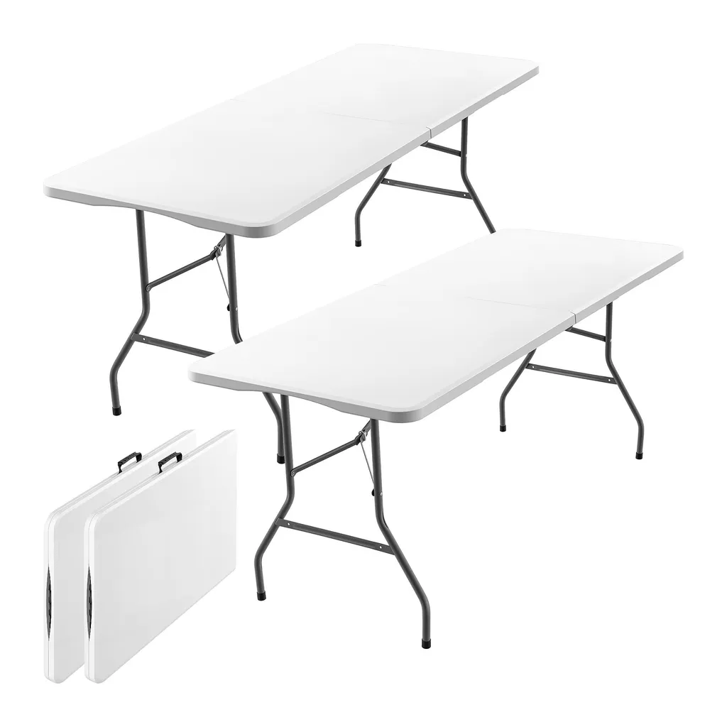Table pliante 180 x 70 cm xDays blanche - Lot de 2 gain de place facile