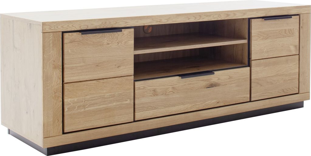 Lowboard >GRENO< in natur geölt, Wildeiche teilmassiv - 183x65x54cm (BxHxT)