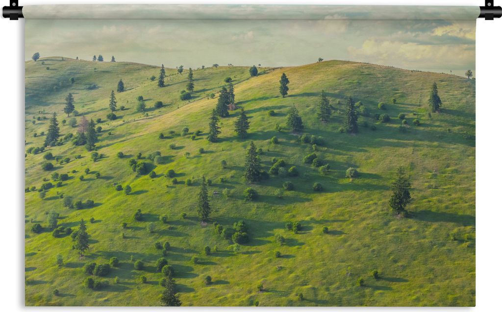 MuchoWow Wandteppich Wandbehang Grüne Landschaft in Siebenbürgen 150x100 cm Tapisserie Dekoration Wandtuch - Waschbar - Tapisserien - Wand-Decke