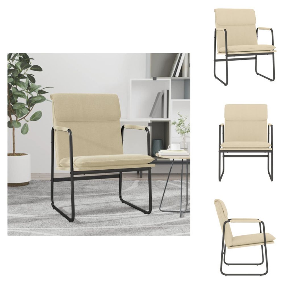 vidaXL Loungesessel Creme 55x64x80 cm Stoff - Sessel