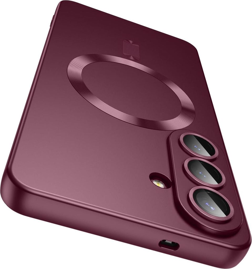 Magnetische Hülle für Samsung Galaxy S26+ Matt Silikon Handyhülle mit Kameraobjektivschutz, Kompatibel mit MagSafe Rot