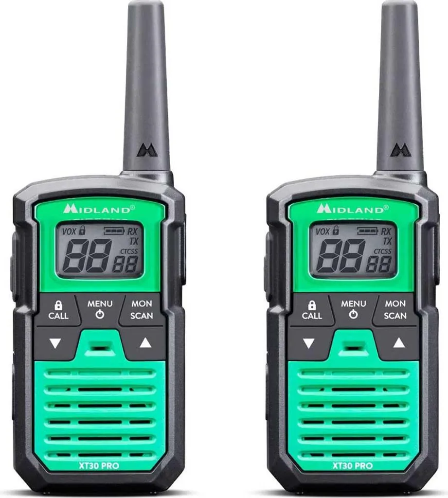 Midland XT-30 Pro Talkie-walkie Rechargeable Vert 16 Canaux Longue Portée