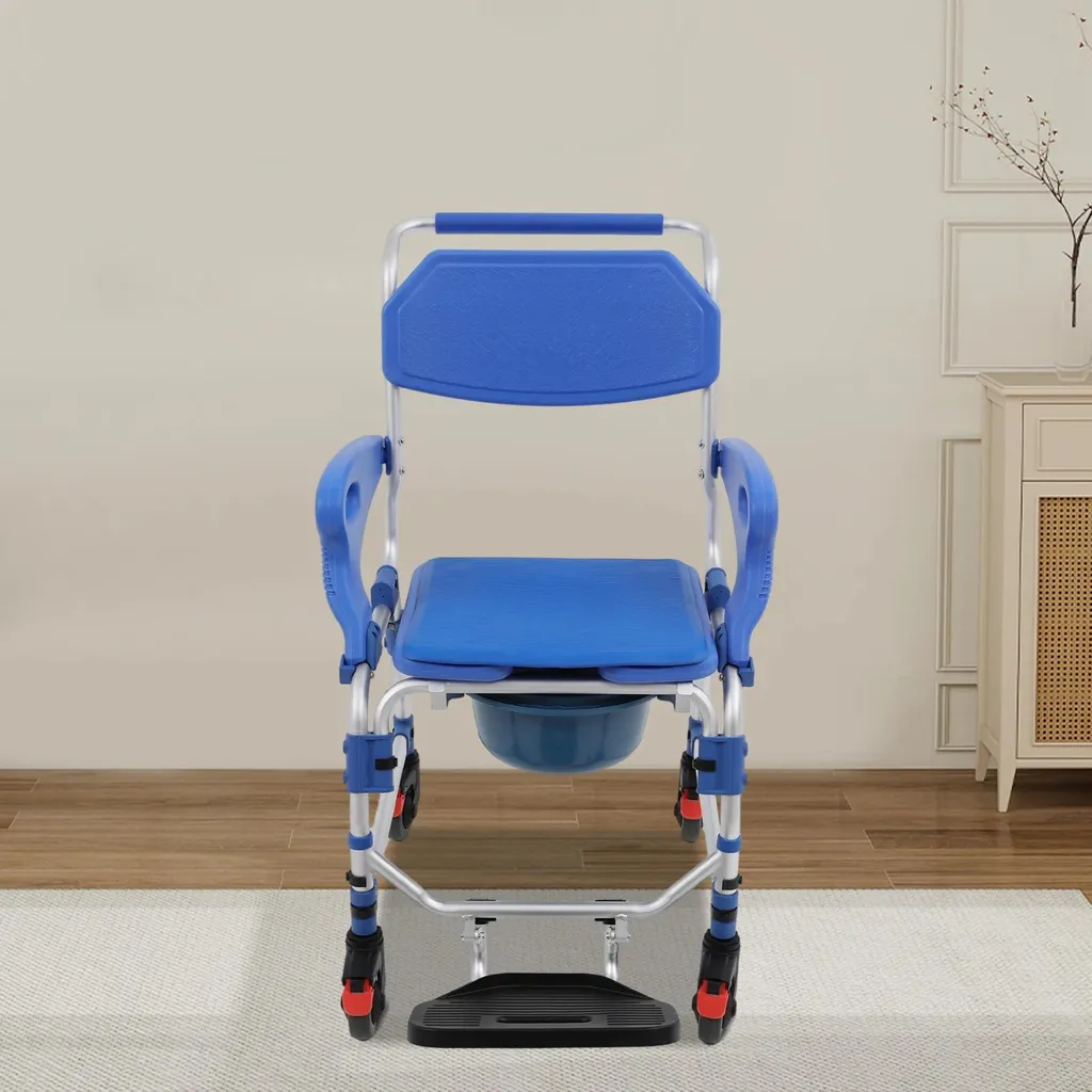 Chaise de commode mobile et fauteuil de douche médical ergonomique - 3