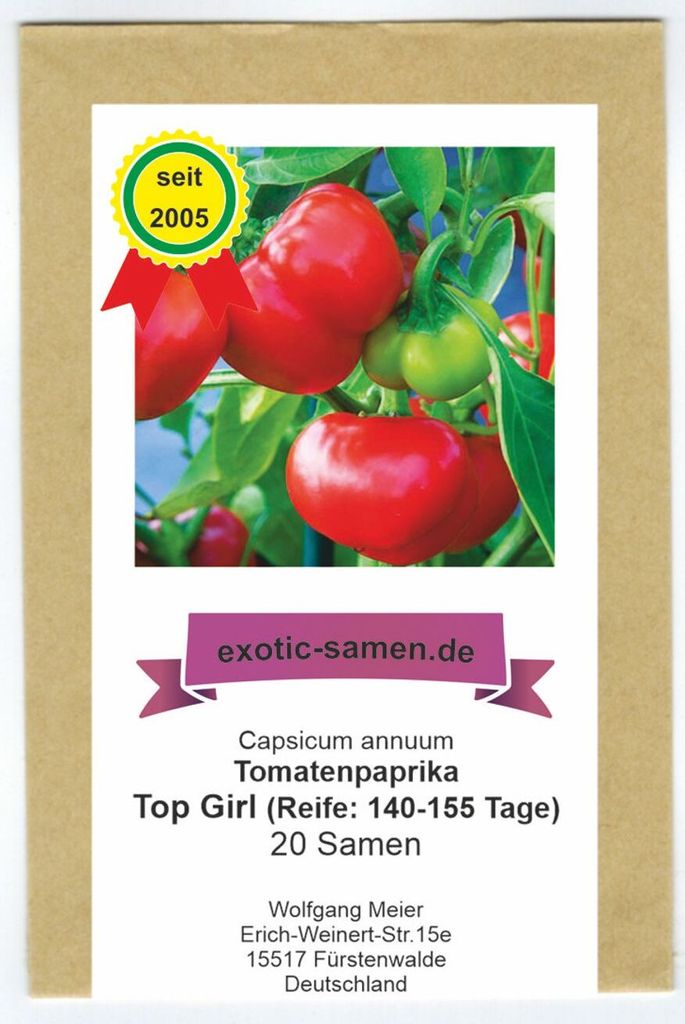 Paprikasamen Szuszanna – Tomatenpaprika, Portion Für Ca. 20 Pflanzen