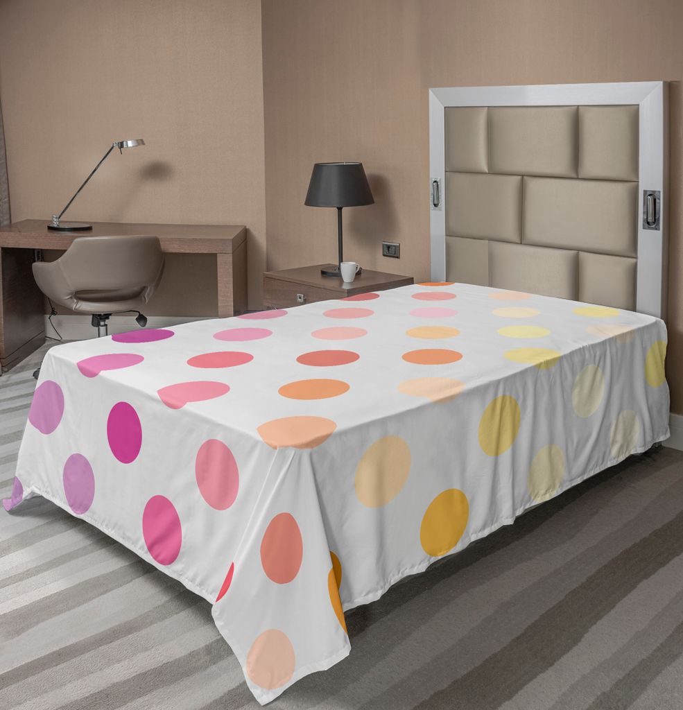 ABAKUHAUS Punktmuster Bettlaken, Polka Dots Künstlerische Digital Design Array Von Gefüllten Kreisen Artwork, weiches bequemes oberes Bettlaken f...